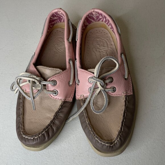 Sperry Top-Sider Tan Pink Authentic Original Boat Shoe Sneaker Size 5.5 - Picture 3 of 16